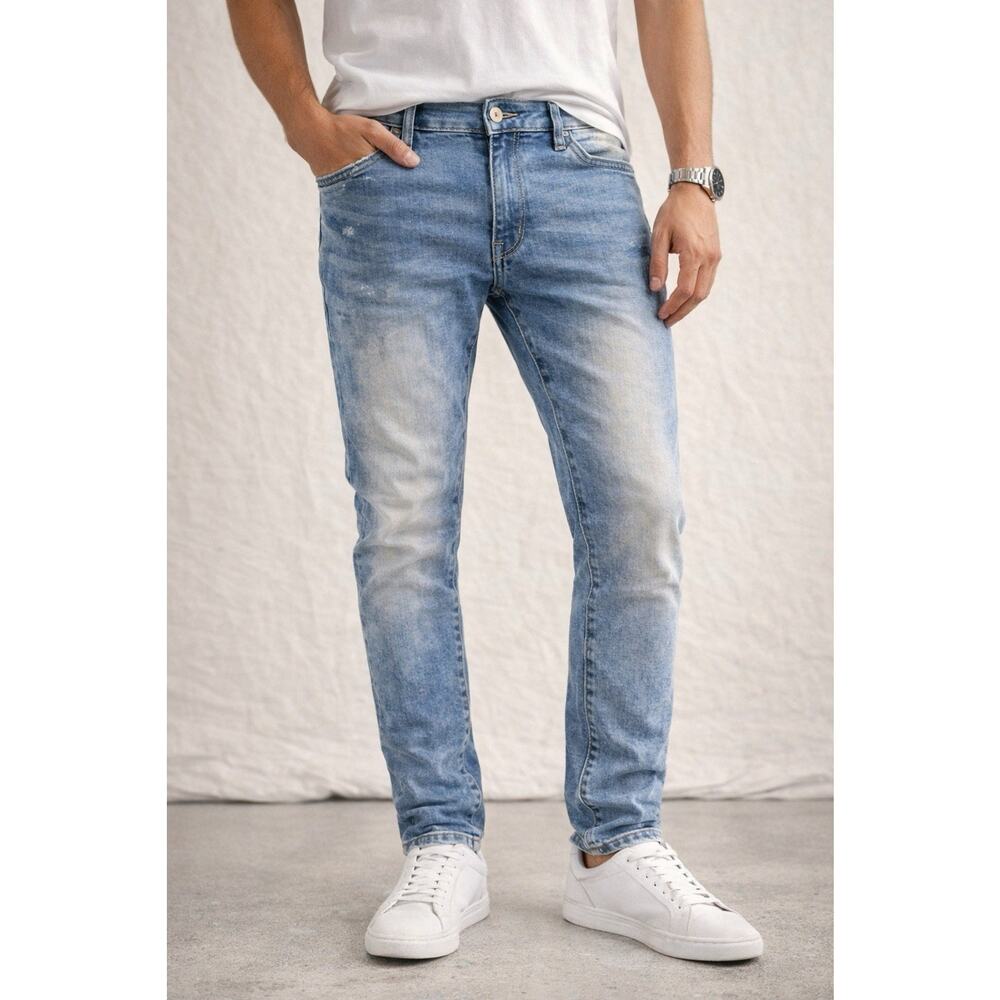 Southpole Skinny Jeans 34x30 Light Wash Distressed Stretch Denim Y2K Mens